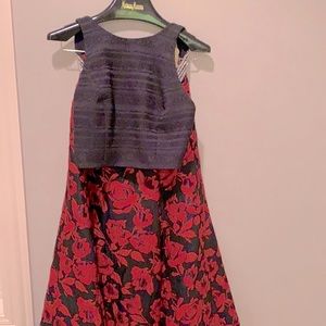 Alice + Olivia Floral Brocade Tea-Length Skirt. 2-piece set.